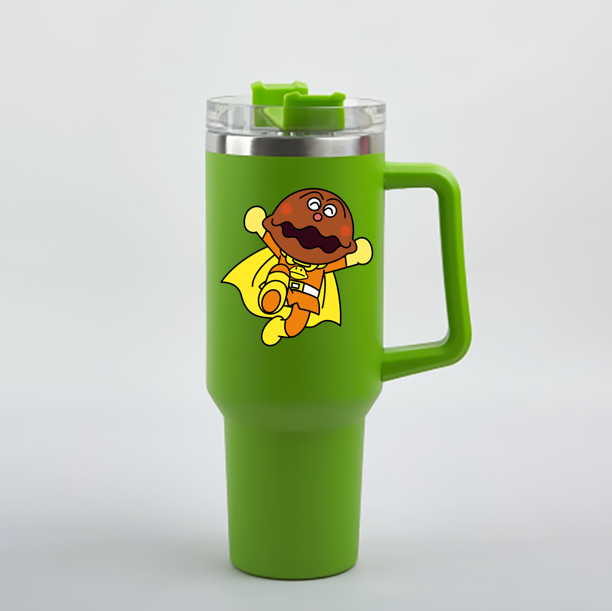 （画像用） アンパンマン Anpanman 1200mL車用タンブラー - クリスタルステッカー（プラスチックストロー付き）